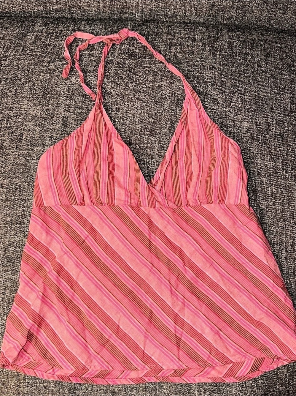 Old Navy Y2K 2004 Striped Halter Top in Pink Size Medium